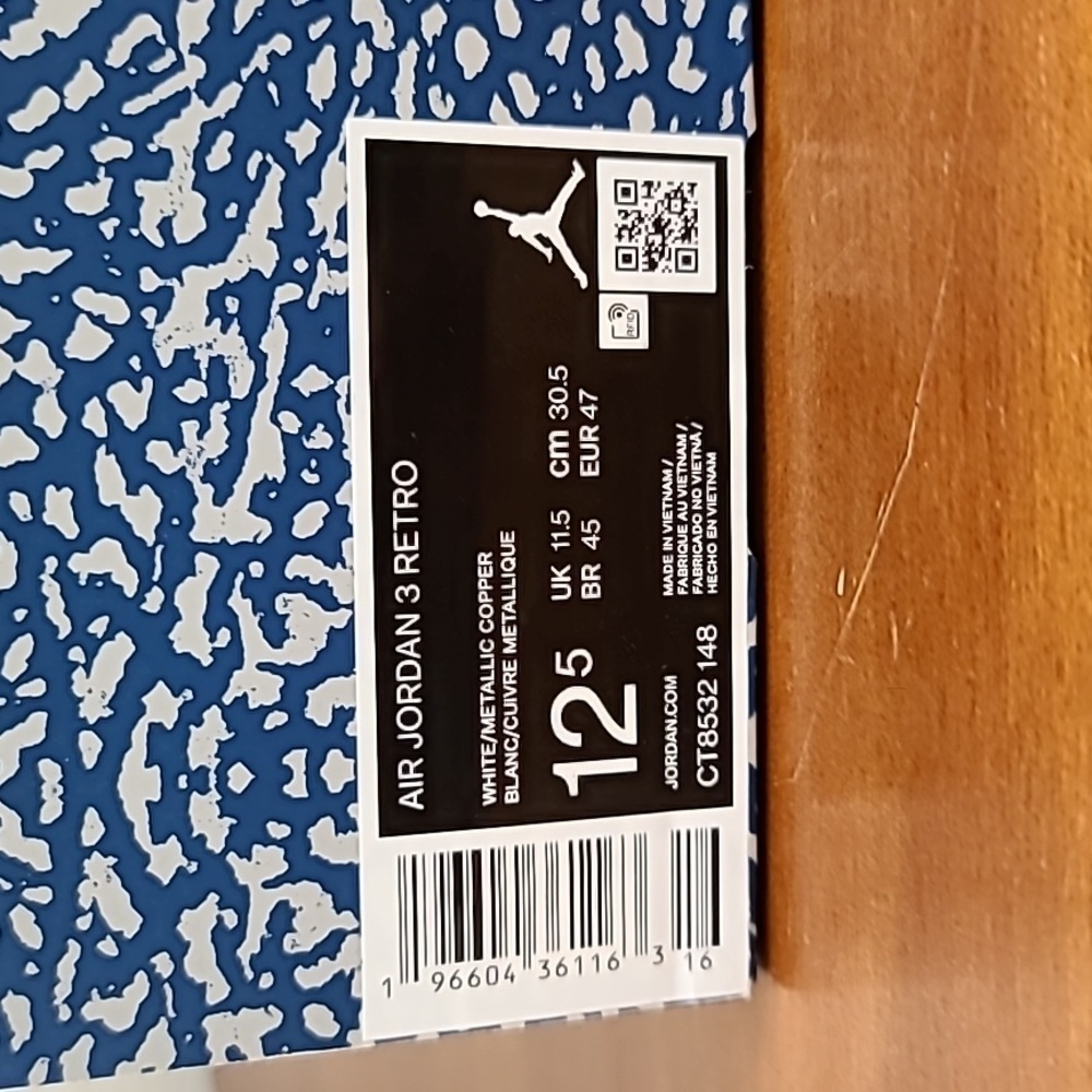 Air Jordan 3 Retro Washington Wizards Blue Copper Men Sneaker CT8532-148 Sz 12.5 - Picture 12 of 17